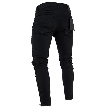 Men's Pencil Pants | Slim Casual Jeans | Low Waist Thin Elastic Trousers