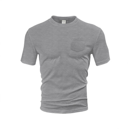 Men's Breathable T-Shirt – Loose Fit Tee With Large Waffle Fabric