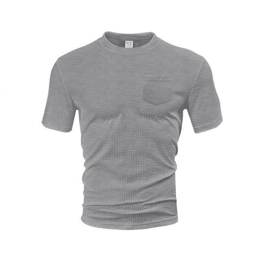 Men's Breathable T-Shirt – Loose Fit Tee With Large Waffle Fabric