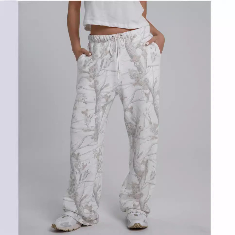 Camouflage Hoodie Set - Autumn Winter Two Piece Outfit With Maple Leaf Sweatshirt