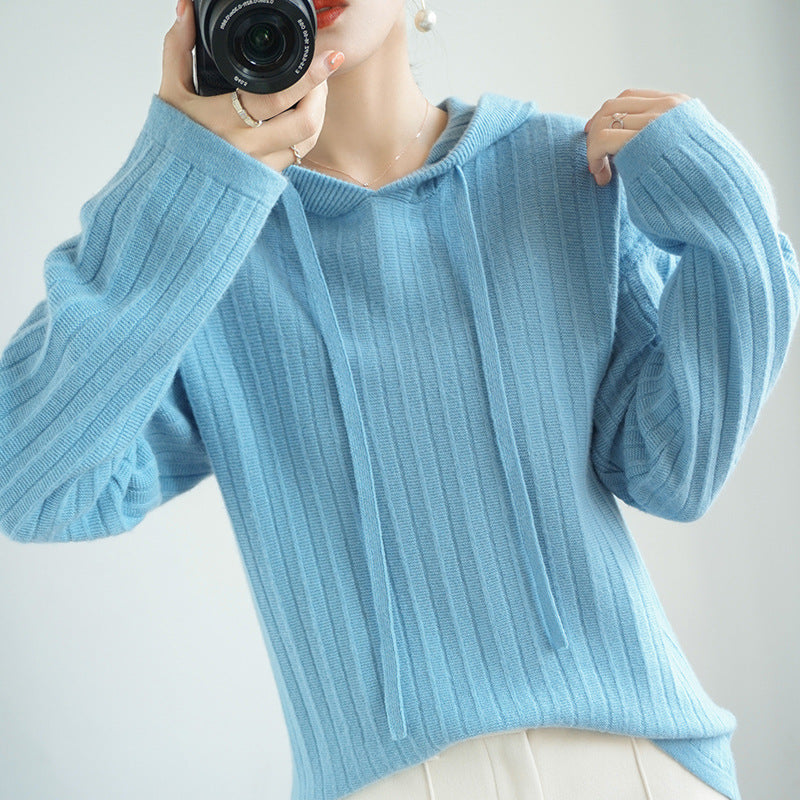 Cashmere Hooded Sweatshirt | Loose Fit Hoodie | Soft Fine Wool Knitwear