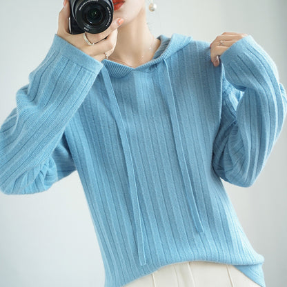Cashmere Hooded Sweatshirt | Loose Fit Hoodie | Soft Fine Wool Knitwear