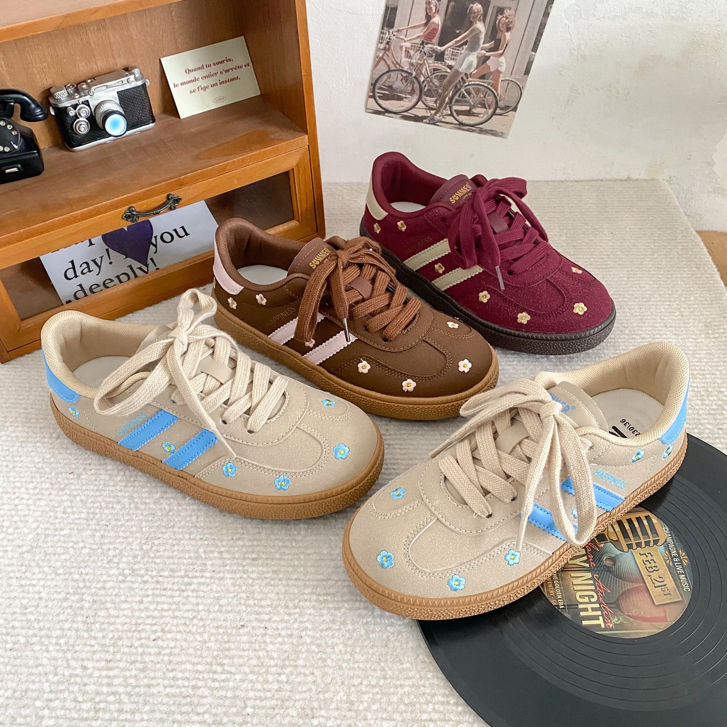 Women's Casual Training Shoes – Flat Lace Up Sneakers | Breathable Microfiber