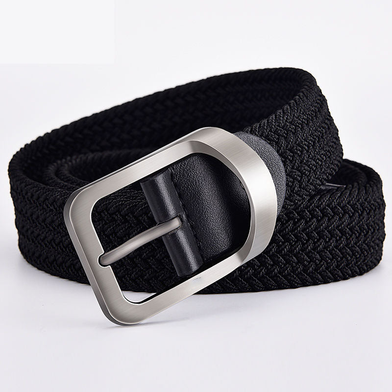 Woven Canvas Belt With Automatic Buckle | Adjustable Casual Waist Accessory