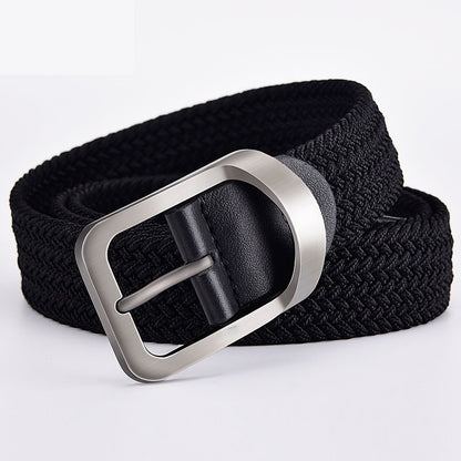 Woven Canvas Belt With Automatic Buckle | Adjustable Casual Waist Accessory