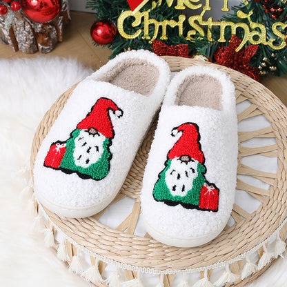 Cartoon Santa Slippers – Warm Plush Christmas Indoor Floor Shoes
