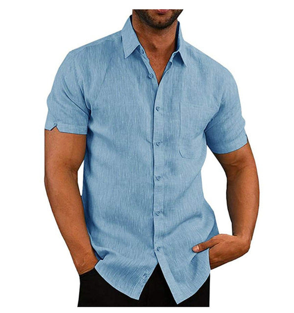 Men Summer Shirts - Casual Loose Tops | Short Sleeve Tees | Breathable Cotton