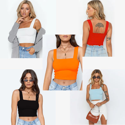 Women Crop Top Summer Sleeveless Tank Top | Fashion Three-Point Style Tee