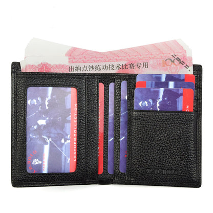 Men's Leather Wallet Ultra-Thin Cowhide Short Wallet | Slim Durable Card Holder