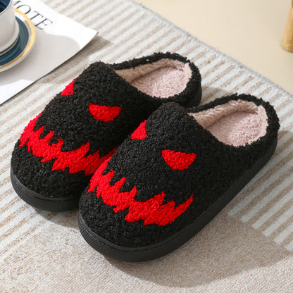 Halloween Skull Slippers – Warm Winter Slippers With Cotton Indoor Shoes