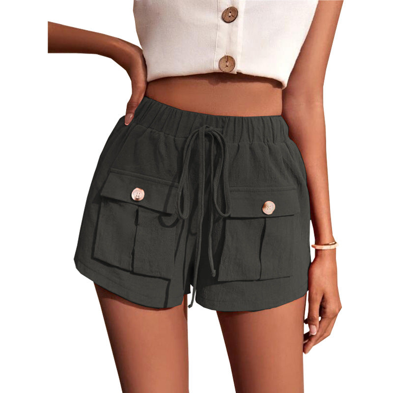 Casual Cargo Shorts | Loose Drawstring Pants With Pockets | Summer Women
