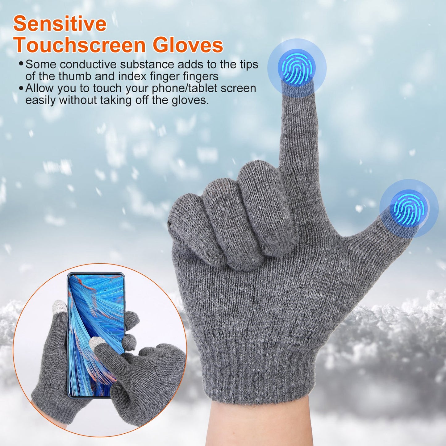 Winter Hat Scarf Gloves 3 Piece Knitted Set | Warm Winter Accessories | Touchscreen Gloves