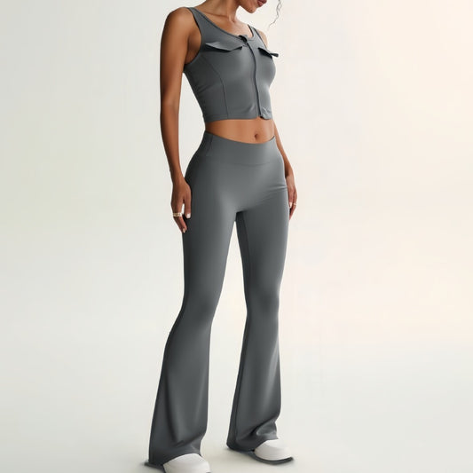 High Waist Sports Suit – Yoga Workout Set With Hip Lift Leggings & Belly Trimming