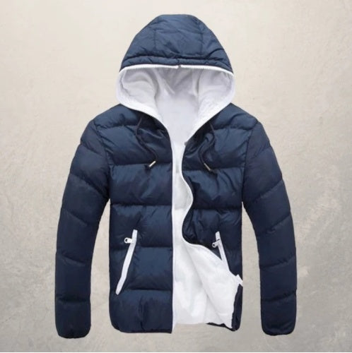 Candy Color Jackets | Men's Winter Cotton Blend Jacket With Hood & Zipper