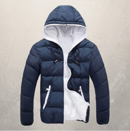 Candy Color Jackets | Men's Winter Cotton Blend Jacket With Hood & Zipper