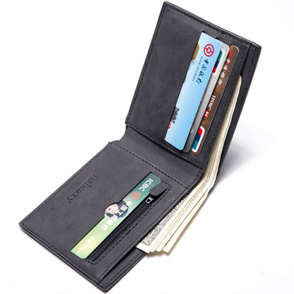 Men Wallet Slim - PU Leather Compact Zipper Coin Bag Money Clip Wallet