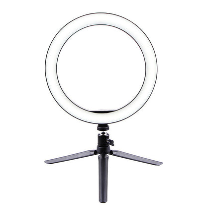LED ring light with adjustable tripod stand for photography and video lighting
