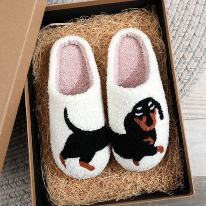 Women's Cotton Slippers – Warm Plush Winter Home Footwear With TPR Sole