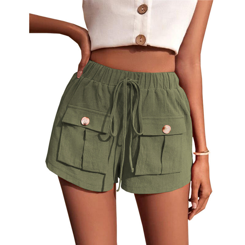 Casual Cargo Shorts | Loose Drawstring Pants With Pockets | Summer Women