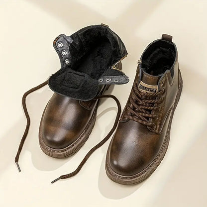 Work Ankle Boots | Retro British Style Martin Boots For Men | Durable PU Footwear
