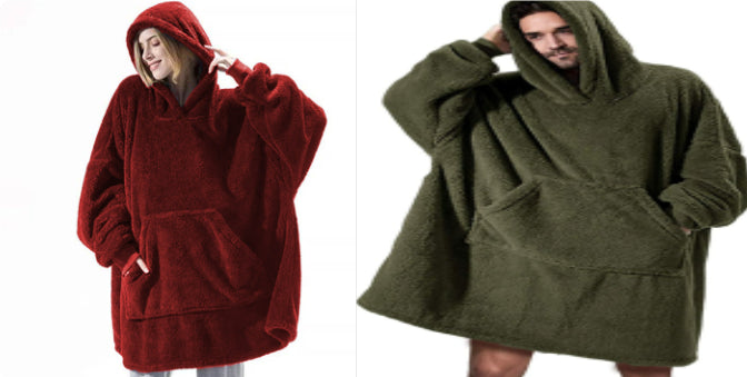 Hoodie Sweatshirt - Double Sided Fleece, Big Pocket, Comfortable Cozy Pullover