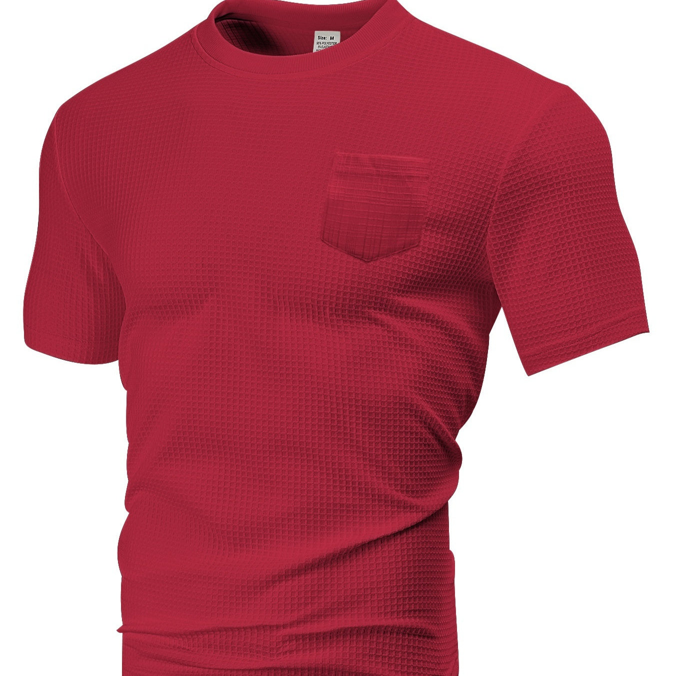 Men's Breathable T-Shirt – Loose Fit Tee With Large Waffle Fabric