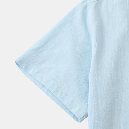 Casual Short Sleeve Shirt - Men's Summer Shirt With Floral Print & Lapel Collar