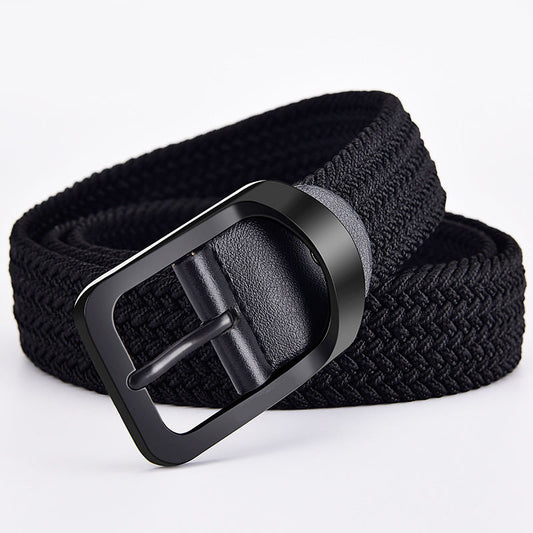 Woven Canvas Belt With Automatic Buckle | Adjustable Casual Waist Accessory