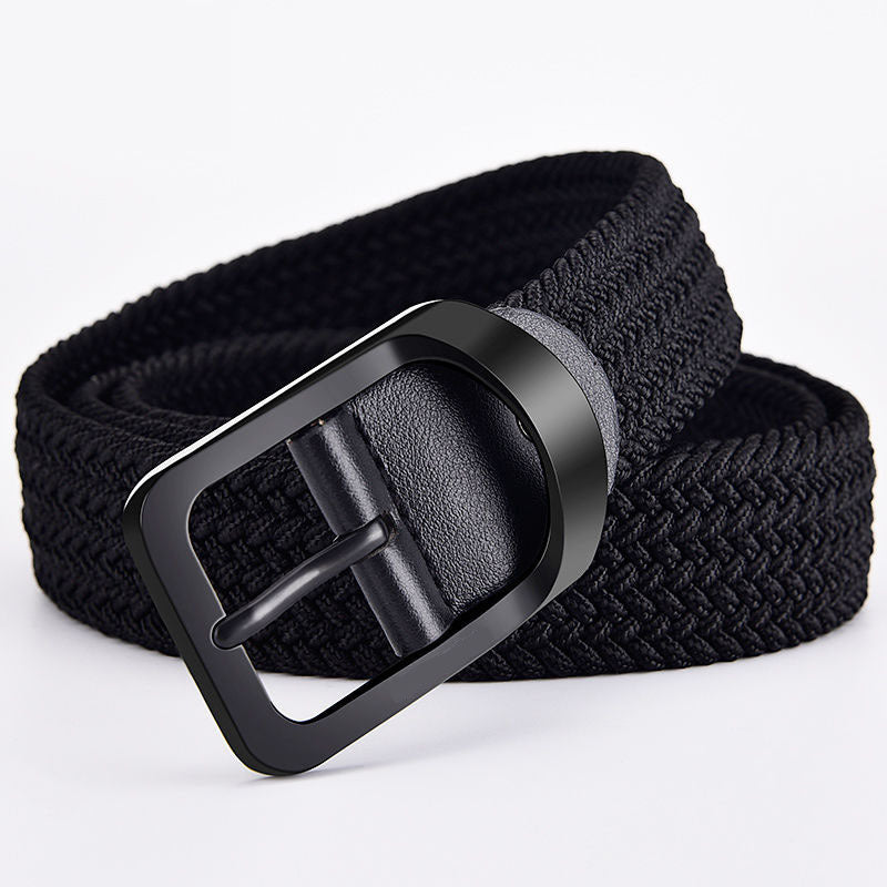 Woven Canvas Belt With Automatic Buckle | Adjustable Casual Waist Accessory
