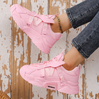 Women's Mesh Dad Shoes | Breathable Platform Sneakers With Animal Pattern