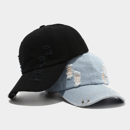 Retro Hip Hop Cap – Adjustable Peaked Denim Sunshade Hat For Men