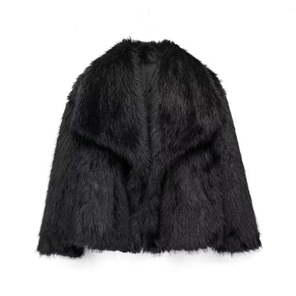 Winter Plush Coat – Thick Warm Coat With Fluffy Lapel Jacket Design