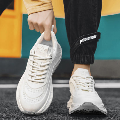 Thick-Soled Sports Shoes Men’s Breathable Sneakers Lace-Up Casual Height Increasing