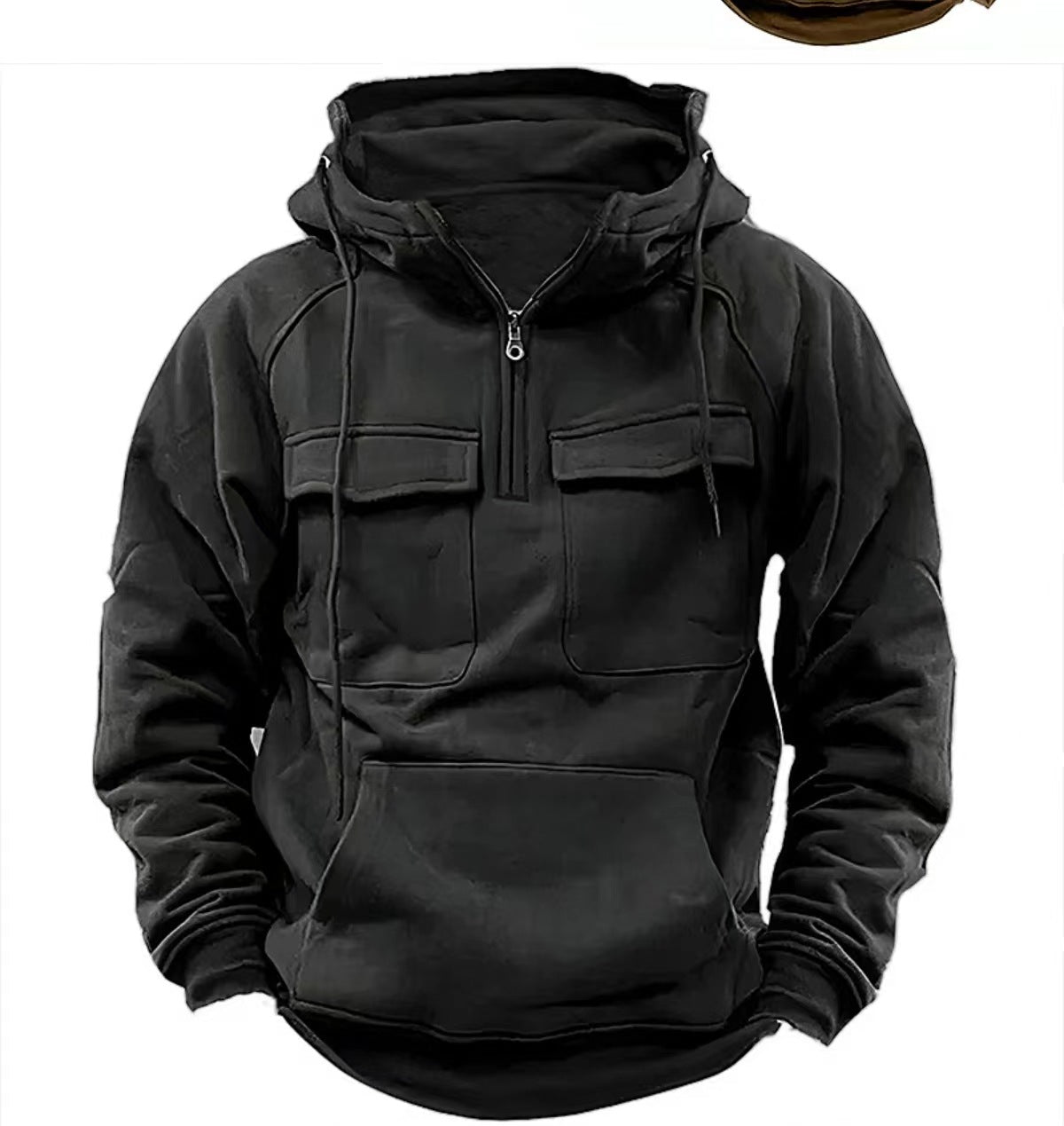 Men's Zip-Up Hoodie - Casual Sports Sweatshirt With Drawstring & Pocket Design