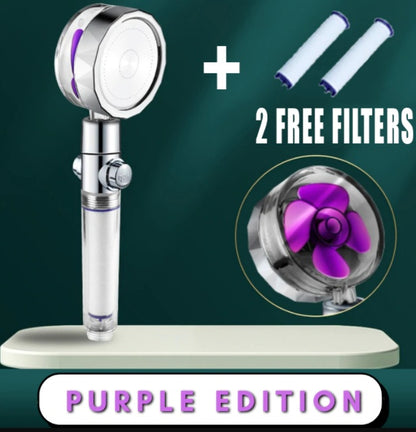 Purple edition shower head with built-in filter and two free replacement filters