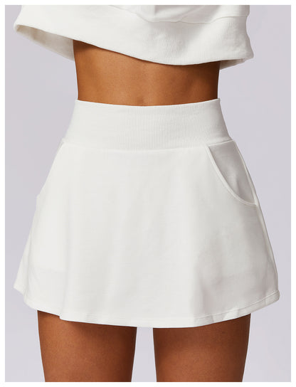 High Waist Tennis Skirt | Women's Cotton Blend Sports Skort | Breathable Activewear