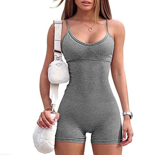 Yoga Workout Romper - Tight Spandex Nylon Jumpsuit For Women | Stylish Fitness Wear