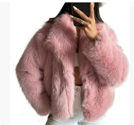 Winter Plush Coat – Thick Warm Coat With Fluffy Lapel Jacket Design