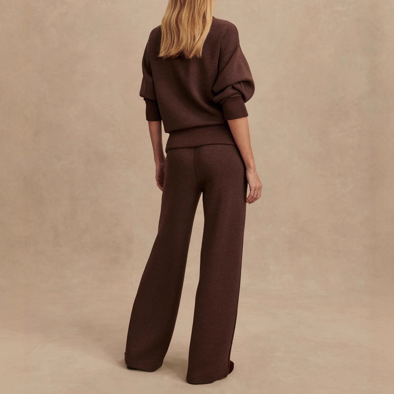 Casual Two-Piece Suit – Women's Knitting Zipper Jacket & Pants Set