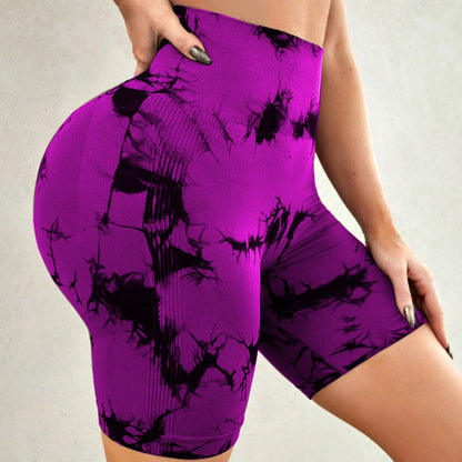 Tie-Dye Yoga Pants - High-Waisted Leggings | Quick-Drying Summer Fitness Shorts