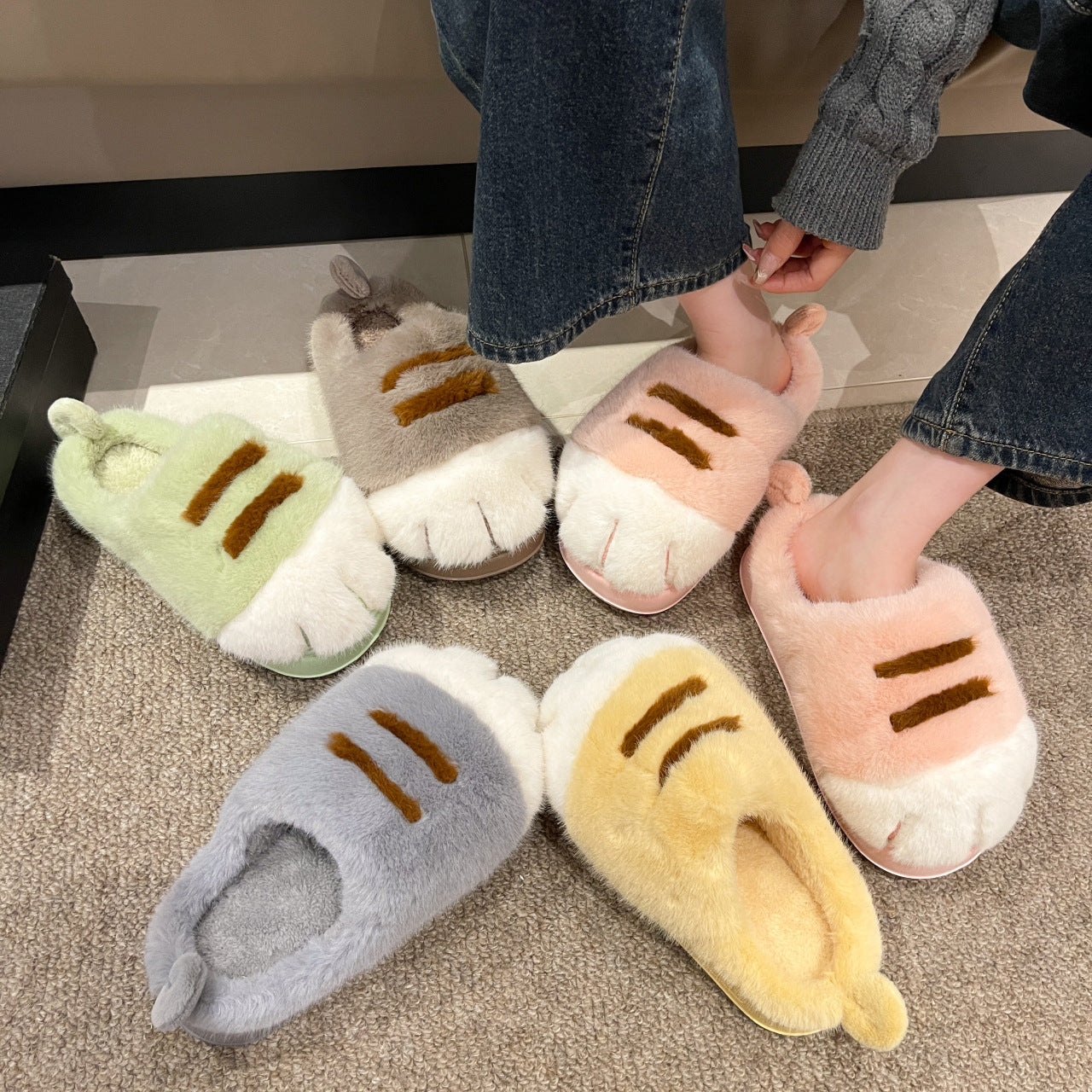 Fluffy Slippers Women | Plush Indoor Footwear With Thick Sole & Non Slip Rubber