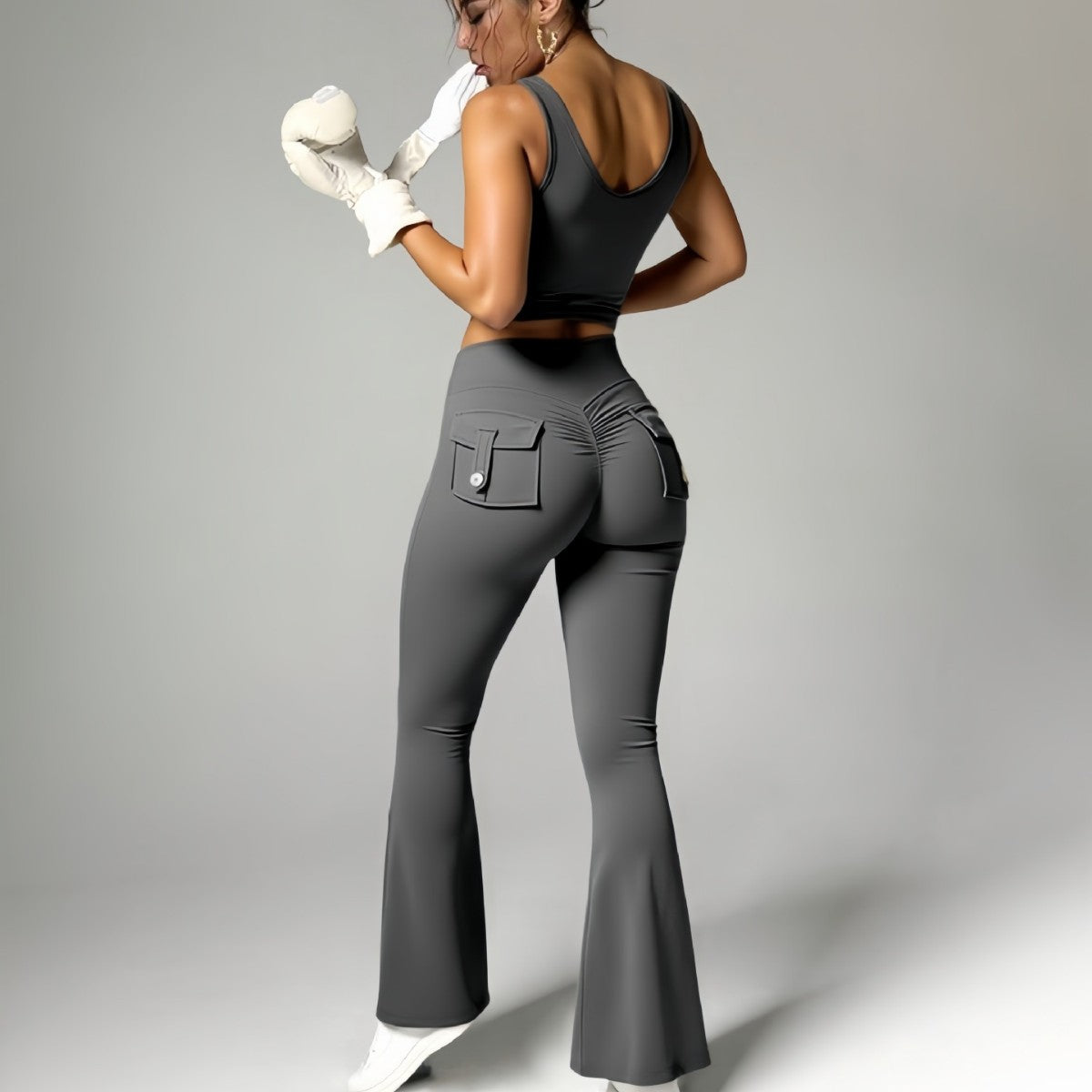 High Waist Sports Suit – Yoga Workout Set With Hip Lift Leggings & Belly Trimming