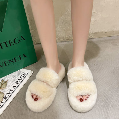 Fuzzy Slippers Women | Cozy Faux Fur Slippers With Soft Rubber Sole