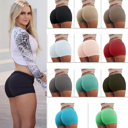 High Waist Yoga Shorts - Seamless Stretch Fitness Gym Shorts With Scrunch Butt