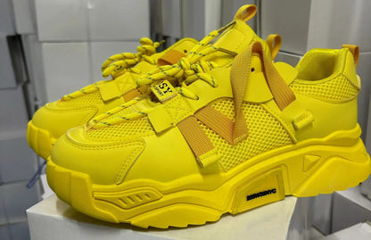 Women's Mesh Dad Shoes | Breathable Platform Sneakers With Animal Pattern