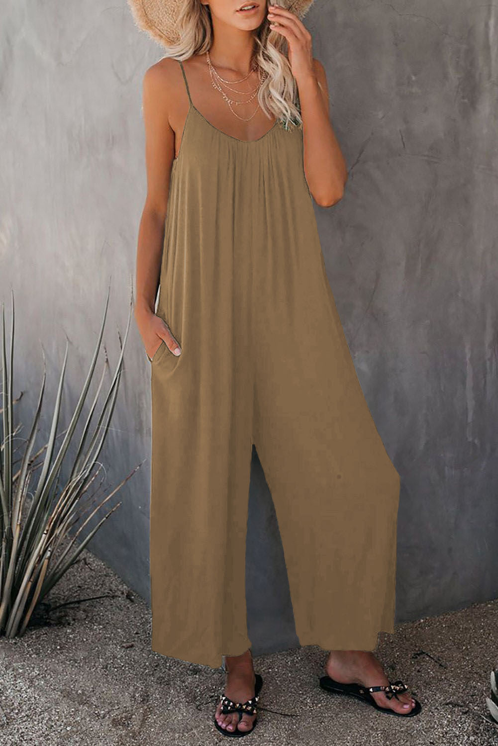 Women's Sleeveless Jumpsuit | Loose Waist Pants | Summer Romper With Pockets