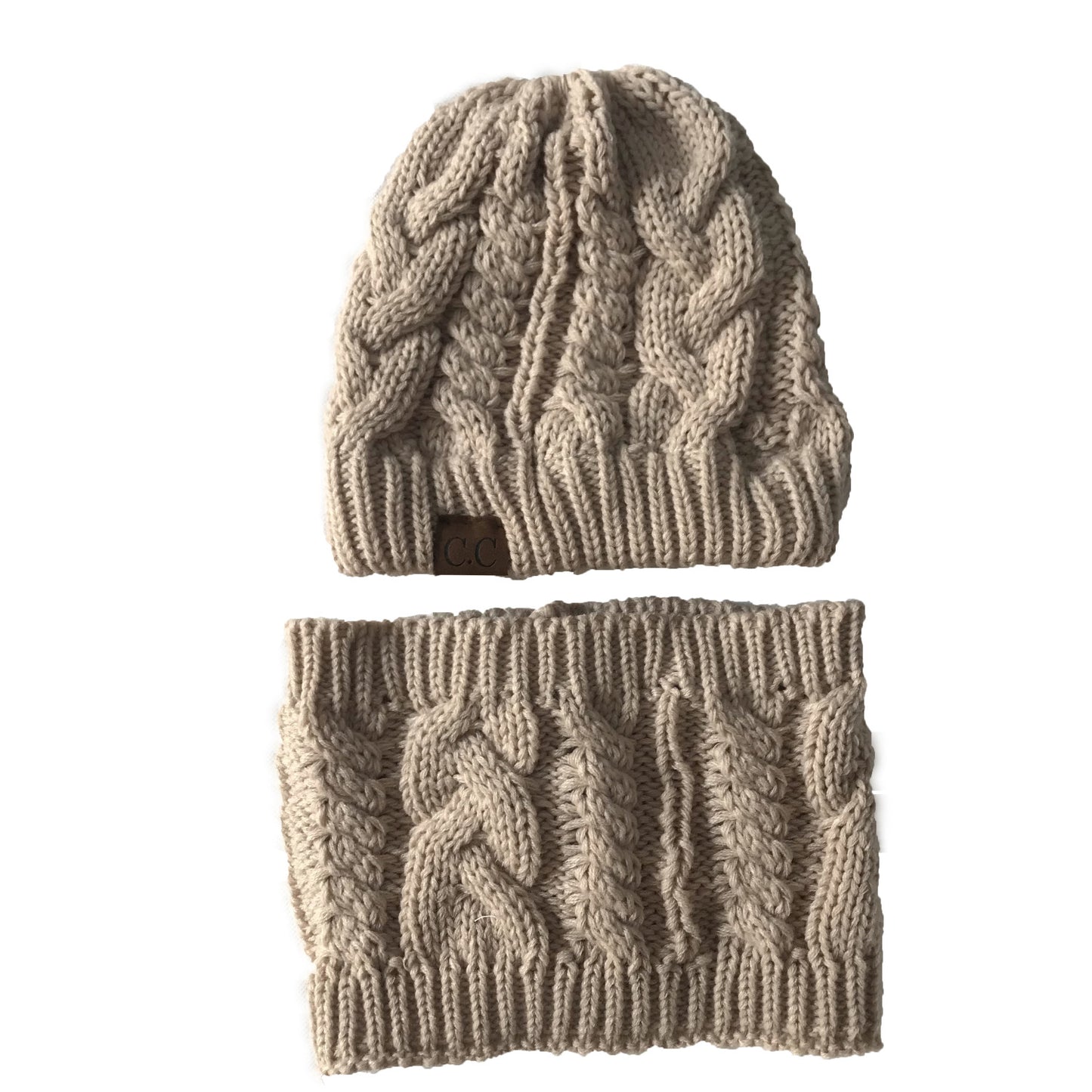 Knitted Winter Hat Set - Women's Warm Knit Caps With Windproof Balaclava Scarf