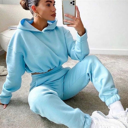 Women Jogging Suits - 2 Piece Sweatsuits With Long Sleeve Hoodie | Comfortable Sportswear
