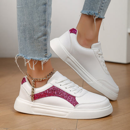 White Casual Shoes – Trendy Low Top Sneakers With EVA Sole Comfort