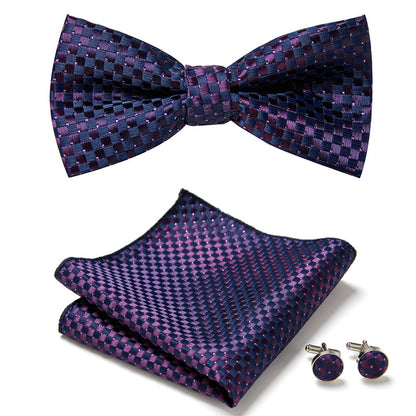 Stylish Bow Ties Set – Men's Floral Polyester Three Piece Tie Set